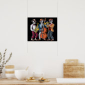 スケルトンジャズミュージシャン ポスター (キッチン)