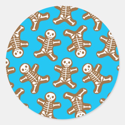 スケルトンジンジャーブレッドマン ラウンドシール (正面)