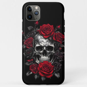 スケルトンスカルとバラiPhone / iPadケース iPhone 11 Pro Maxケース