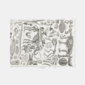 スケルトンスカルアニマルハロウィーン フリースブランケット (正面(横))