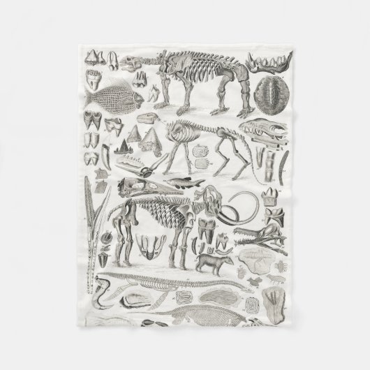 スケルトンスカルアニマルハロウィーン フリースブランケット (正面)