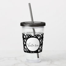 スケルトンスカルカボチャモノグラムのスクリプトアクリル