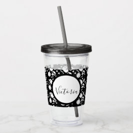 スケルトンスカルカボチャモノグラムのスクリプトアクリル アクリルタンブラー