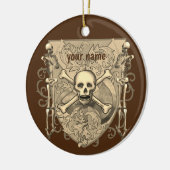 スケルトンスカルシールドオーナメント セラミックオーナメント (左)