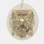 スケルトンスカルシールドオーナメント セラミックオーナメント (左)