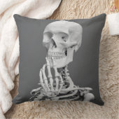 スケルトンスカルハロウィーンブラックアンドホワイトグレー クッション (ブランケット)