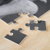 スケルトンスカルハロウィーンブラックアンドホワイトグレー ジグソーパズル (側面)