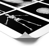 スケルトンスカルヒト体Xレイズコラージュアート ポスター (角)