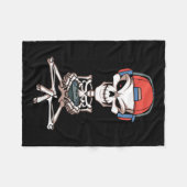 スケルトンスカルビデオゲーマーハロウィーン衣装メンボー フリースブランケット (正面(横))