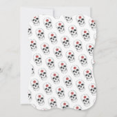 スケルトンスカルボーンズブラックレッドローズブライダルシャワー 招待状 (裏面)