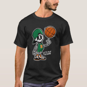 スケルトンスカル遊バスケットボールグラフィティスタイルデシ Tシャツ
