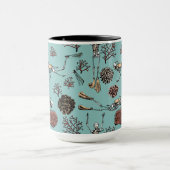 スケルトンスキューバダイバー&コーラルセラミックマグカップ マグカップ (中央)