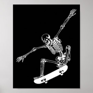 スケルトンスケートボードスカルハロウィンスケートボード ポスター