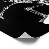 スケルトンスケートボードスカルハロウィンスケートボード ポスター (角)