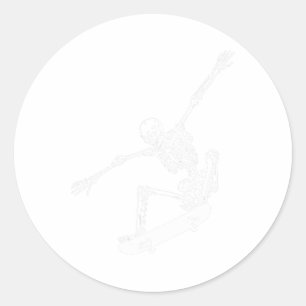 スケルトンスケートボードスカルハロウィンスケートボード ラウンドシール