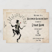 スケルトンスチームパンクハロウィンパーティー 招待状 (正面/裏面)
