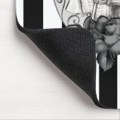 スケルトンストライプのラブカップル結婚ダンス マウスパッド (コーナー)