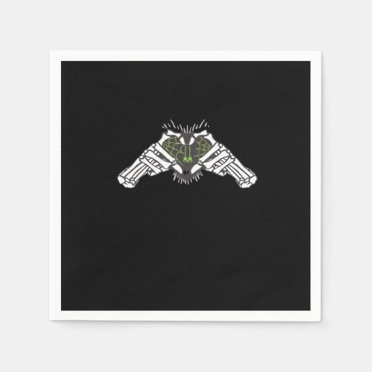 スケルトンスパイダーハート スタンダードカクテルナプキン (正面)