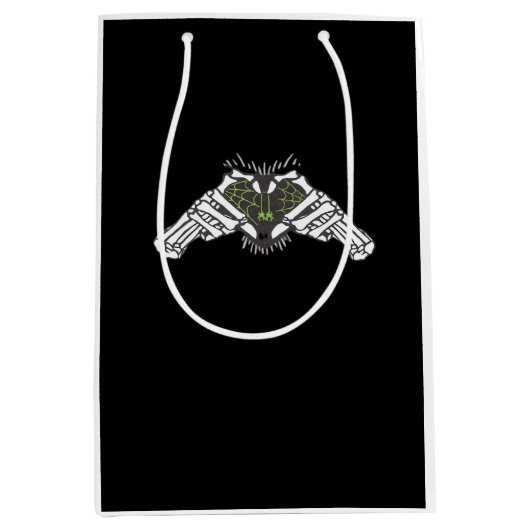 スケルトンスパイダーハート ミディアムペーパーバッグ (正面)