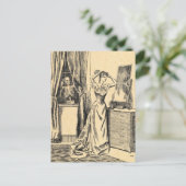 スケルトンスパイビクトリアンオンレディヴィンテージゴシックアート ポストカード (スタンド正面)