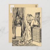 スケルトンスパイビクトリアンオンレディヴィンテージゴシックアート ポストカード (正面/裏面)