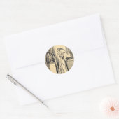 スケルトンスパイビクトリアンオンレディヴィンテージゴシックアート ラウンドシール (封筒)