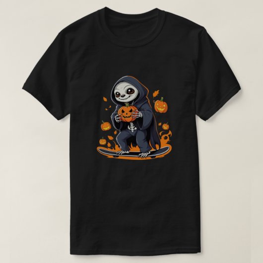 スケルトンスロッスヴァンパイアハロウィンユニーク&不気味 Tシャツ (デザイン正面)