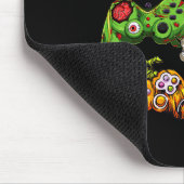 スケルトンゾンビゲームコントローラハロウィンゲーマー マウスパッド (コーナー)