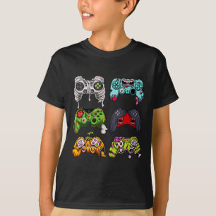 スケルトンゾンビゲームコントローラハロウィンゲーマー Tシャツ