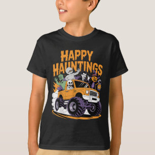 スケルトンゾンビヴァンパイアモンスタートラックハロウィンテ Tシャツ