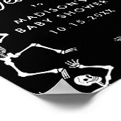スケルトンダンスのハロウィンベビーシャワーのウェルカムボード ポスター (角)