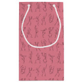 スケルトンダンスハロウィーン小抱き枕 – ピンク スモールペーパーバッグ (裏面)