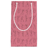 スケルトンダンスハロウィーン小抱き枕 – ピンク スモールペーパーバッグ (正面)