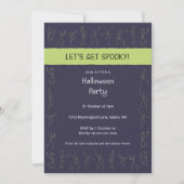 スケルトンダンスハローウィンパーティの招待 – 紫 招待状 (正面)