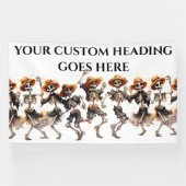 スケルトンダンスハローウィンパーティキッズアダルトモダン 横断幕 (横)