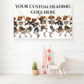 スケルトンダンスハローウィンパーティキッズアダルトモダン 横断幕 (インサイチュ)