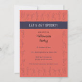 スケルトンダンスハローウィンパーティ招待 – オレンジ 招待状 (正面)