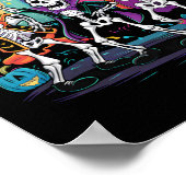 スケルトンダンスパーティー不気味ハロウィーンお祝い ポスター (角)