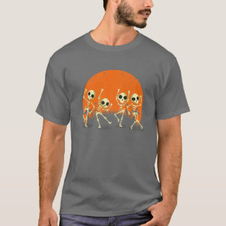 スケルトンダンスマカーブルヴィンテージレトロサンセットハロー Tシャツ