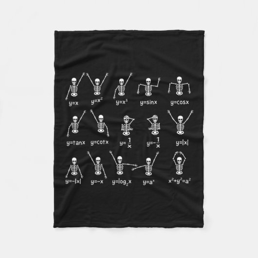 スケルトンダンス姿方程式数学先生ハロ フリースブランケット (正面)