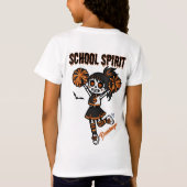 スケルトンチアリーダーのハロウィンスクール精神 Tシャツ (裏面)