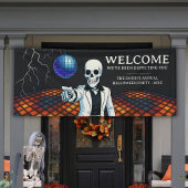スケルトンディスコハローウィンパーティウェルカムビニル 横断幕