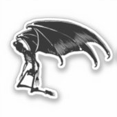 スケルトンデーモンエンジェル落ちたホラーゴシックアート シール (正面)