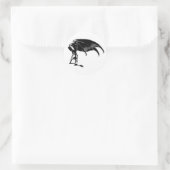 スケルトンデーモンエンジェル落ちたホラーゴシックアート ラウンドシール (バッグ)