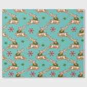 スケルトントナカイジンジャーブレッドマン ラッピングペーパー (フラット)