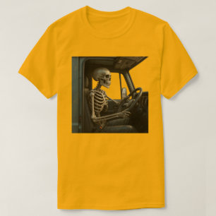スケルトントラックドライバーの男性の基本Tシャツ Tシャツ