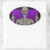 スケルトントランプのポーカー反転 楕円形シール (バッグ)