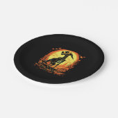 スケルトンドッグハロウィーンアート ペーパープレート (アングル)