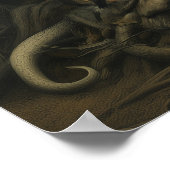 スケルトンドッグムーンウィッチーAIアートマット値 ポスター (角)