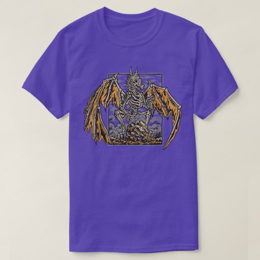 スケルトンドラゴンの翼 ゴシック Tシャツ (デザイン正面)